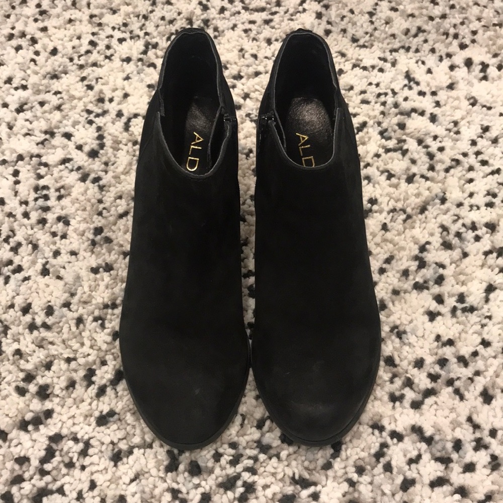 Aldo Black Suede Ankle Booties